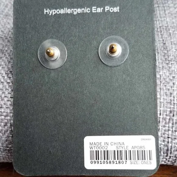 NWT J Crew Large Acrylic Blue Gray Ball Drop Earrings CZ Stud - Picture 4 of 9